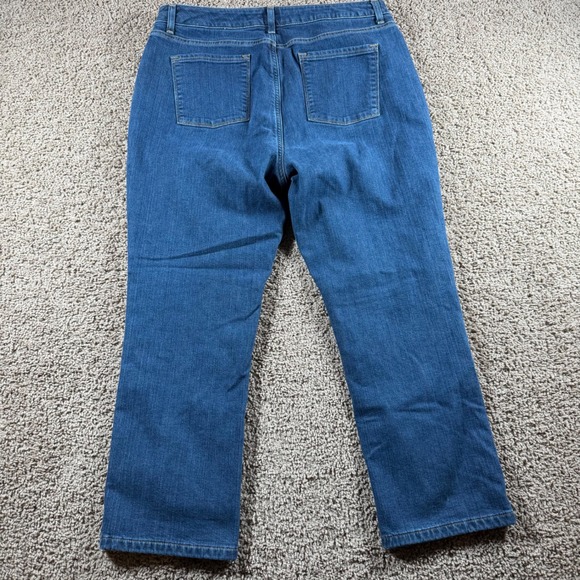 LL Bean Classic Fit fleece lined denim Jeans Blue 18 Petite Warm Winter outdoor - Picture 7 of 12